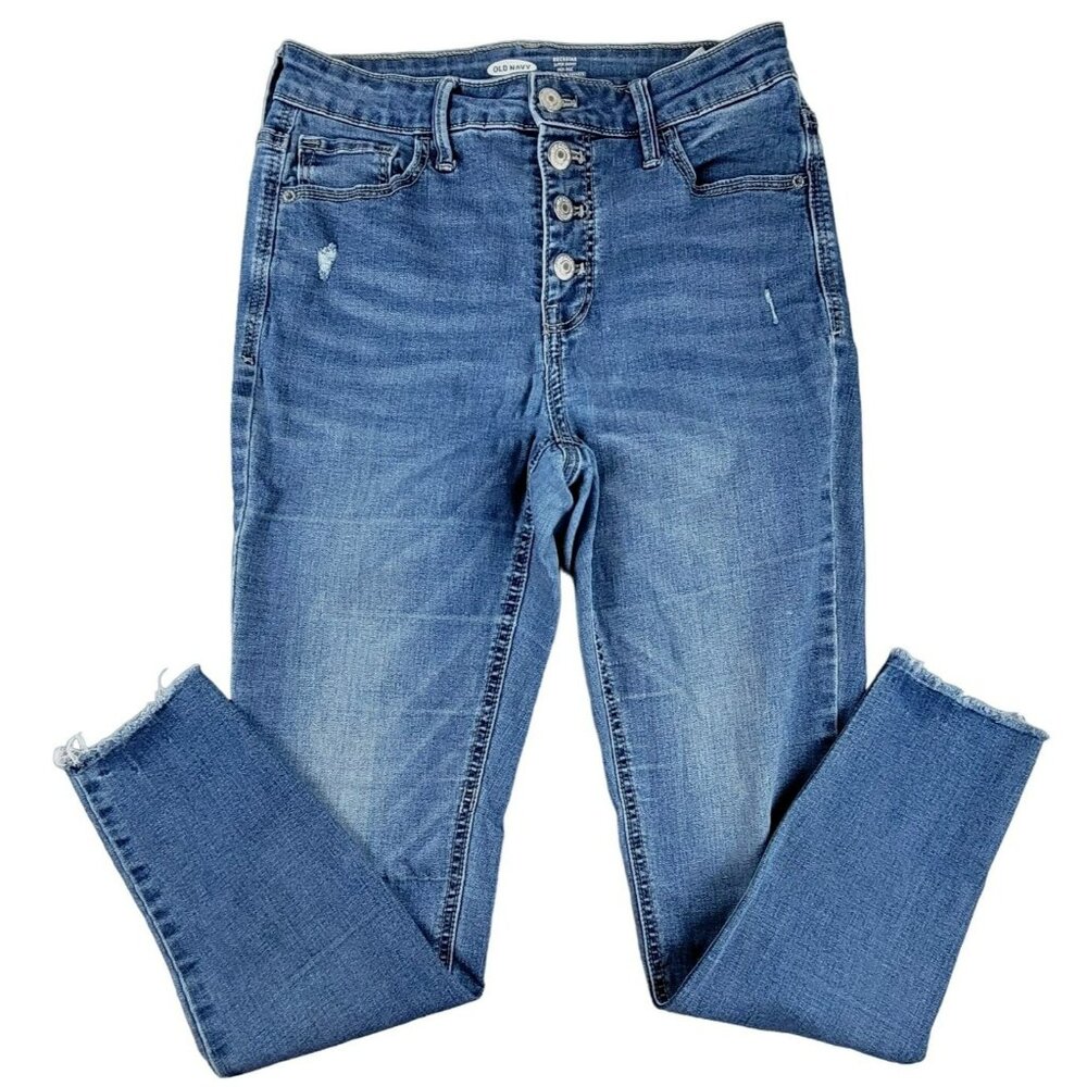 Old Navy Girls Jeans Rockstar Distressed Super Skinny High Rise size 8 JH1669089